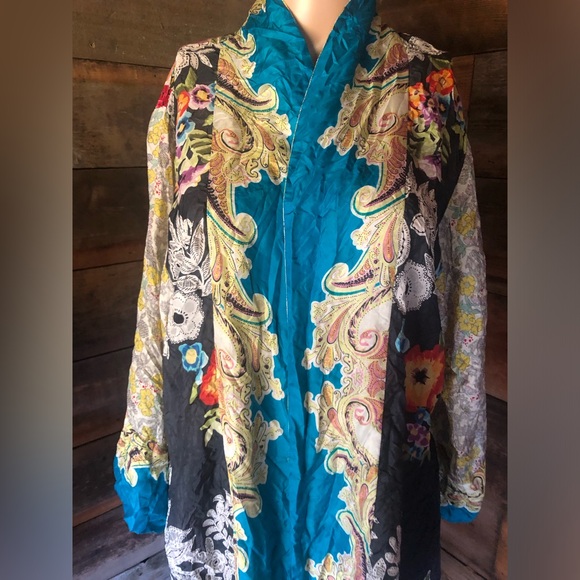 Johnny Was large limono 100% silk - Picture 2 of 9
